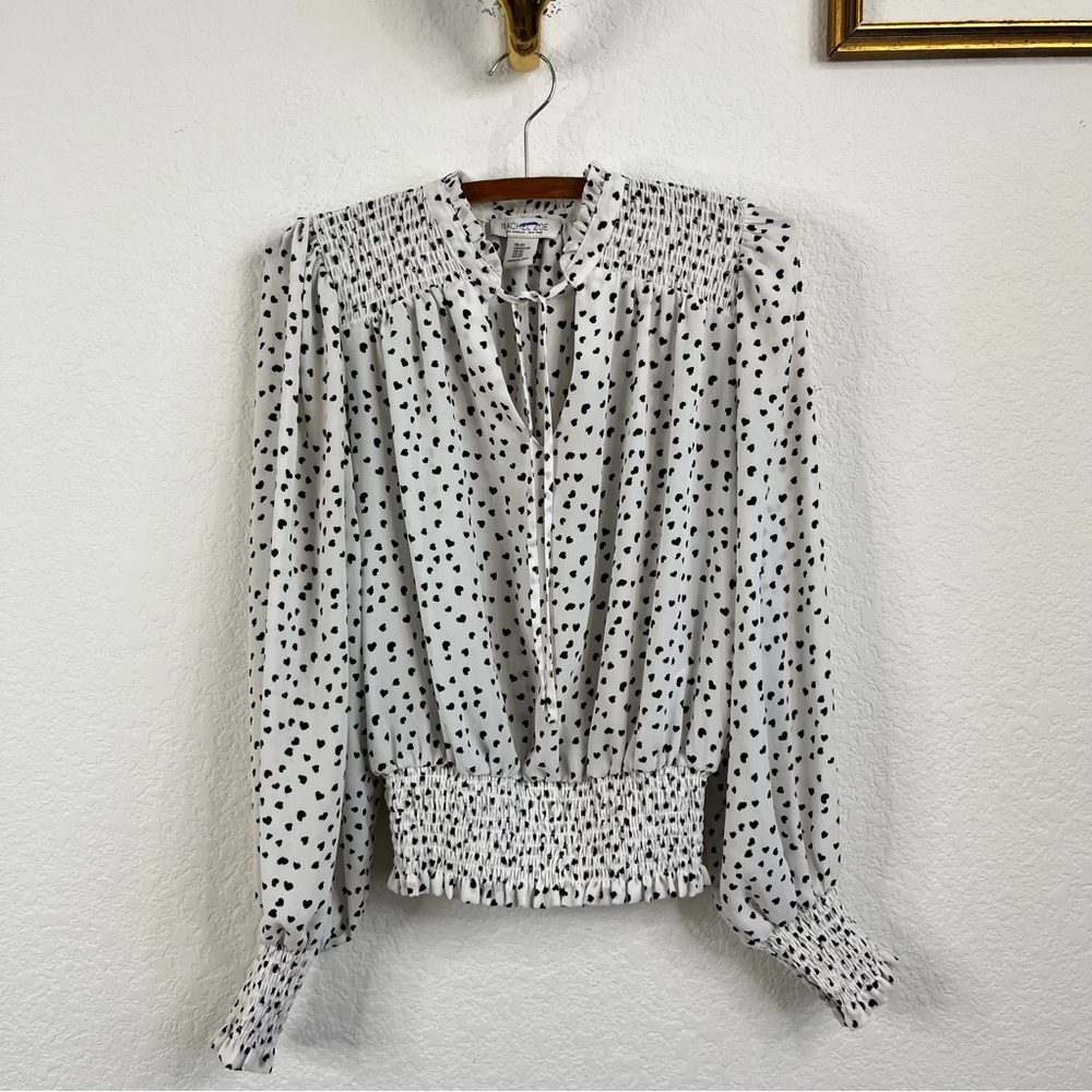 Rachel Zoe Smocked Heart Peasant Blouse